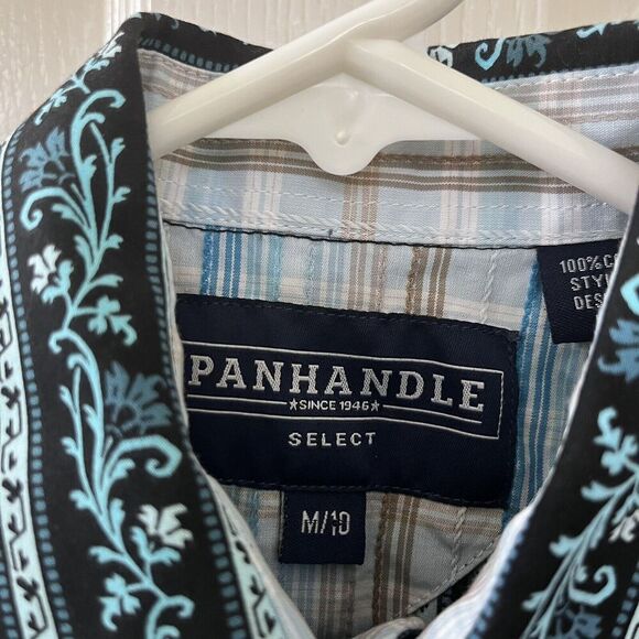 Panhandle Select Western Pearl Snap Short Sleeve Shirt Top Boys Size M 10 - Picture 8 of 13